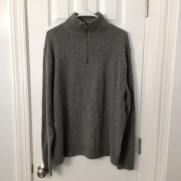 J.Crew Men’s Gray Merino Wool Blend Half-Zip Sweater - Size XL - Picture 1 of 7